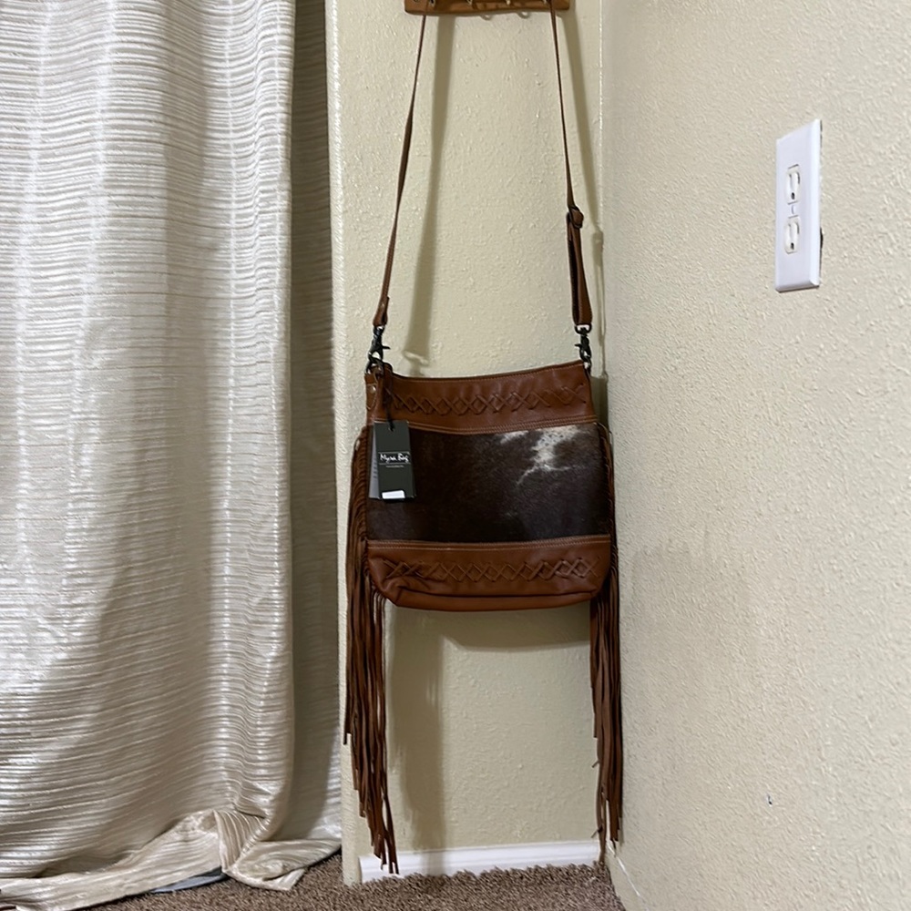 NWT Myra Crossbody with Haircalf Leather and Fringe
